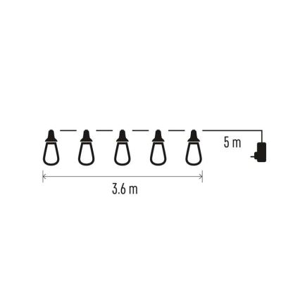 LED зовнішня декоративна гірлянда 16xLED 8,6m IP44 холодна біла