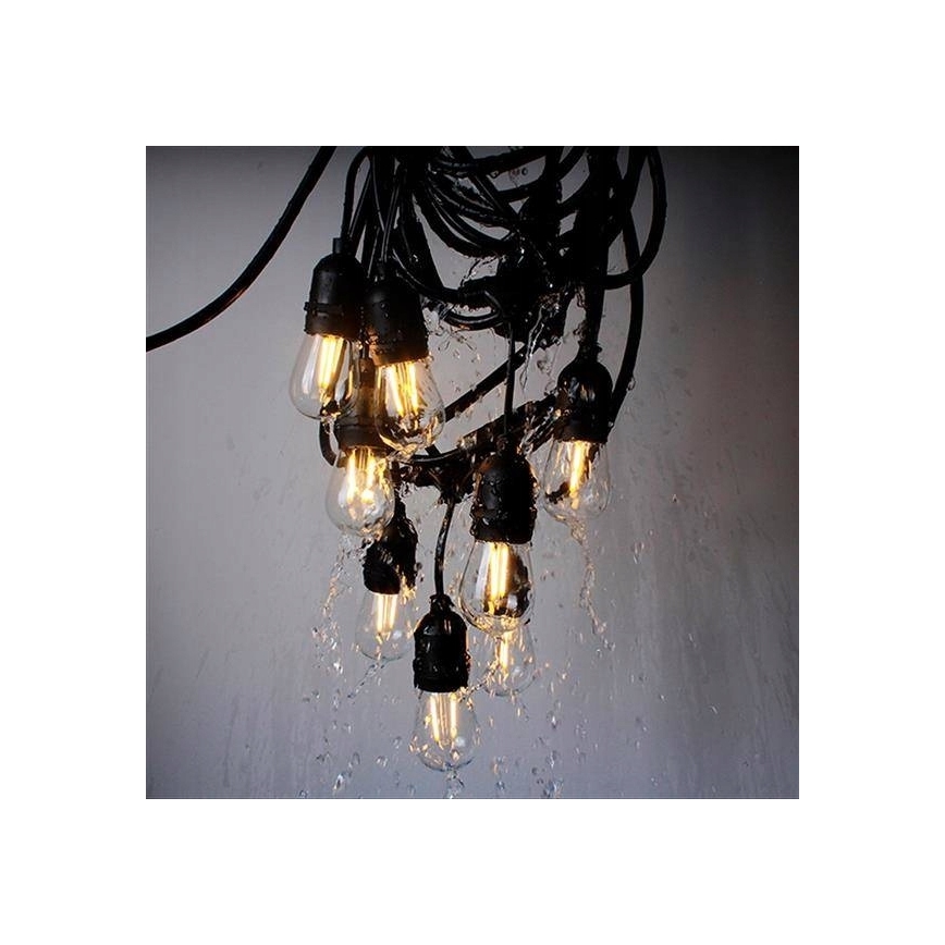 LED зовнішня декоративна гірлянда 20xE27/1W/230V 20,94 m IP44 чорна