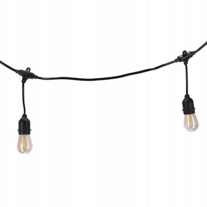 LED зовнішня декоративна гірлянда 20xE27/1W/230V 20,94 m IP44 чорна
