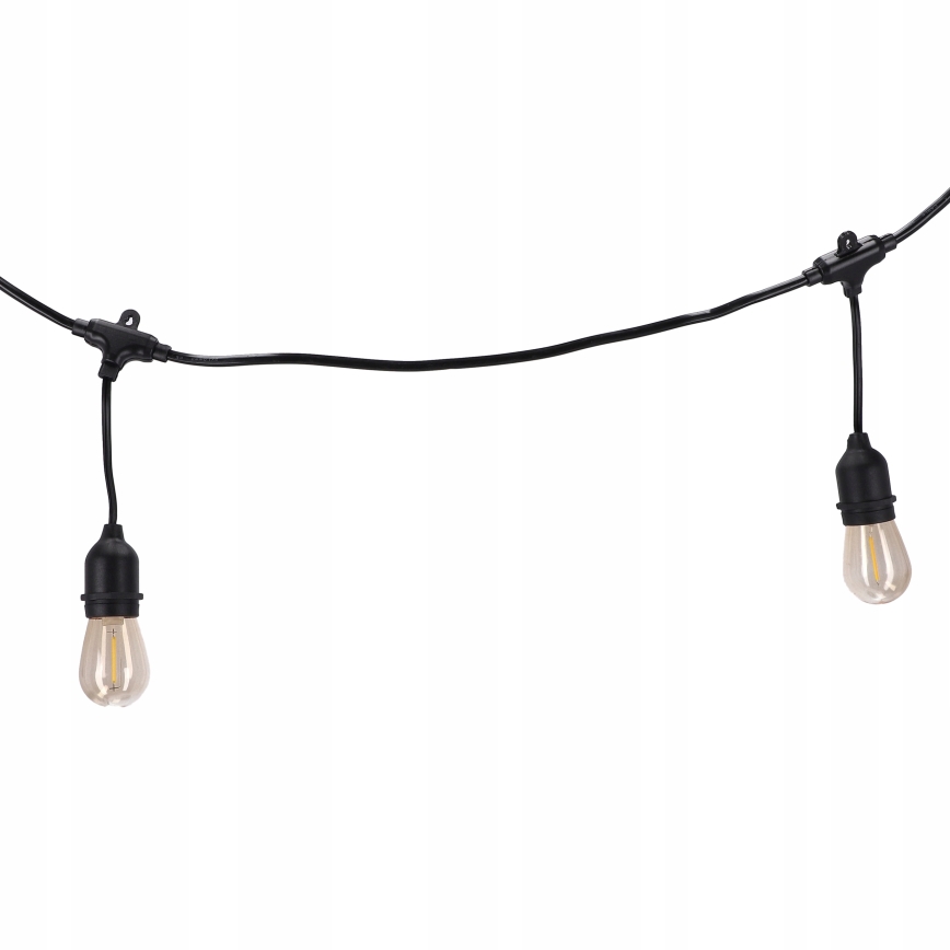 LED зовнішня декоративна гірлянда 20xE27/1W/230V 20,94 m IP44 чорна