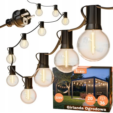 LED зовнішня декоративна гірлянда 36xE12/1W/230V 22,35 m IP65 чорна