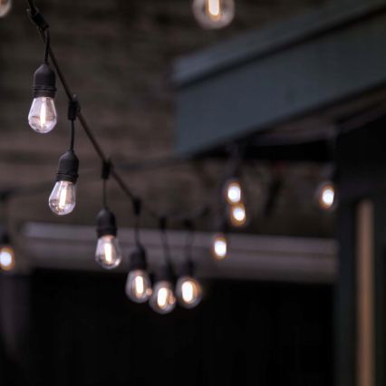 LED зовнішня декоративна гірлянда 5xE27/1W/230V 5,94 m IP44 чорна