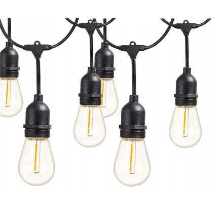 LED зовнішня декоративна гірлянда 5xE27/1W/230V 5,94 m IP44 чорна