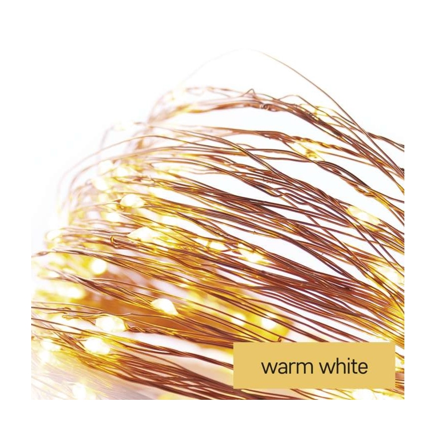 LED зовнішня гірлянда 100xLED/15m IP44 теплий білий