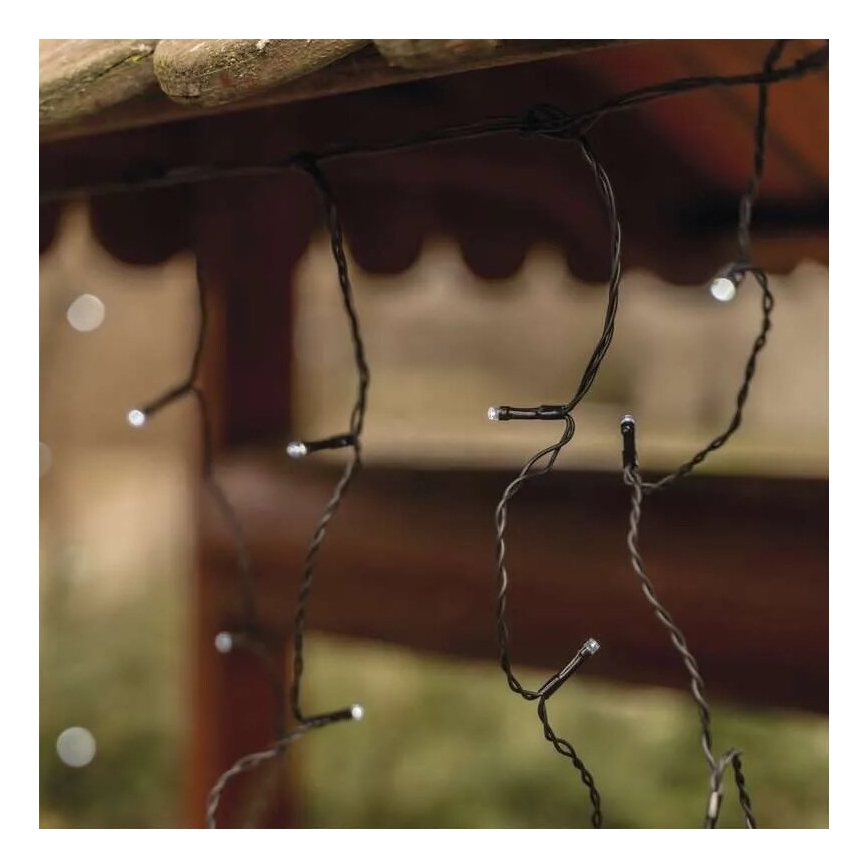 LED Зовнішня  гірлянда 100xLED/2,5x0,9m IP44 холодно-біла