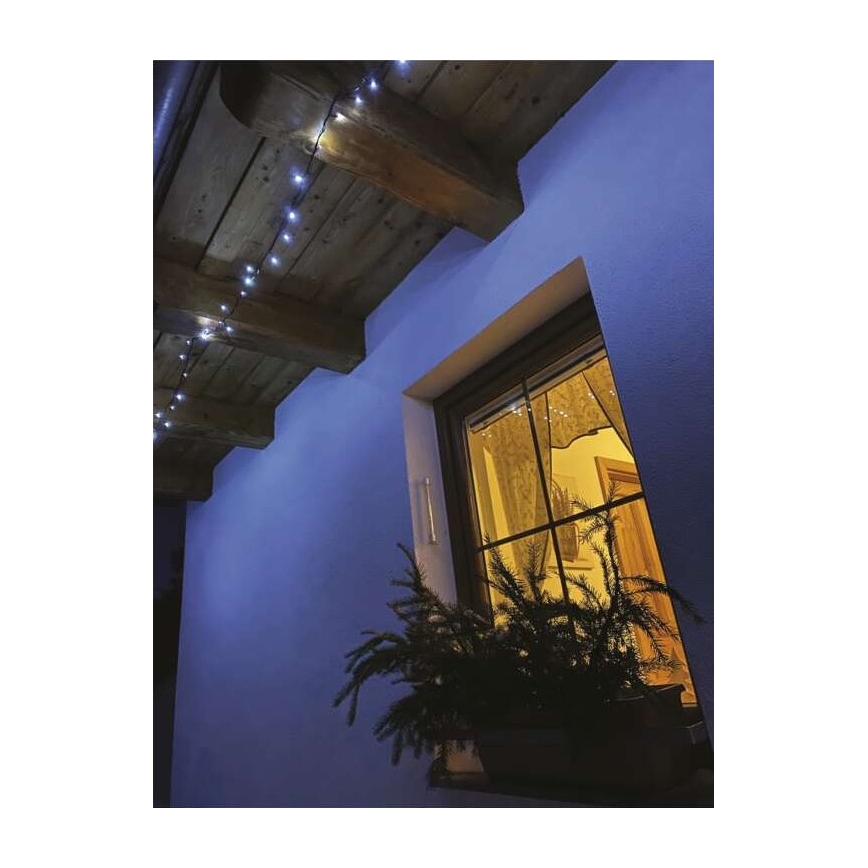 LED  зовнішня гірлянда 80xLED/13m IP44 холодне біле