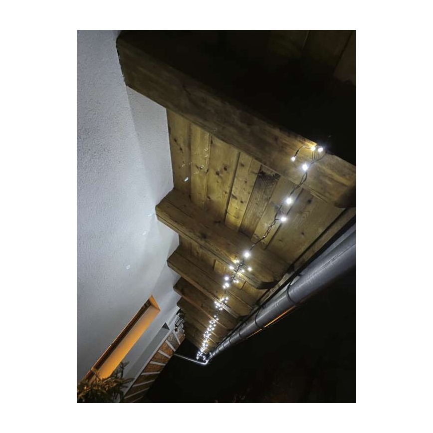 LED  зовнішня гірлянда 80xLED/13m IP44 холодне біле