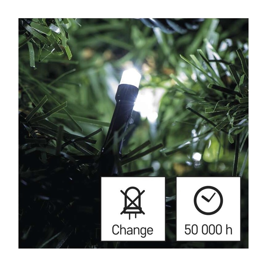 LED  зовнішня гірлянда 80xLED/13m IP44 холодне біле