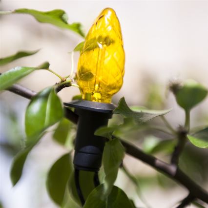 LED зовнішня гірлянда CONE FILAMENT 20xE10 19m кольорове/тепле біле світло IP44, Виготовлено в ЄС