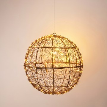 LED зовнішня різдвяна декорація 500xLED/230V діам. 35 см IP44 теплий білий куля/чорна