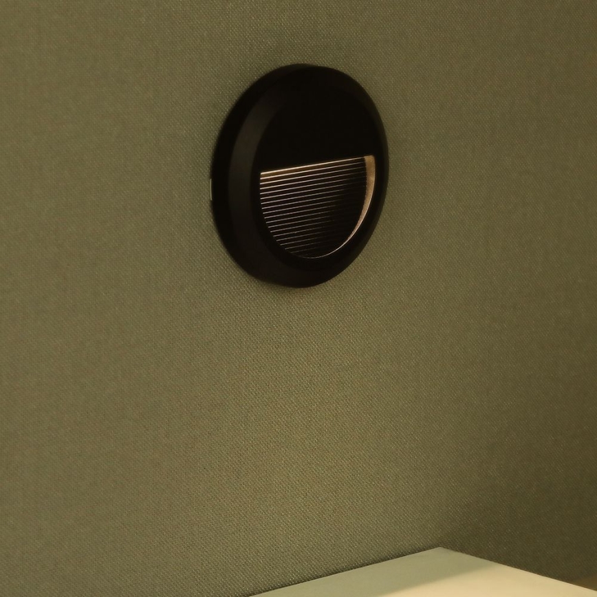 LED Зовнішнє сходове світильник LED/2W/230V IP65 3000K чорний