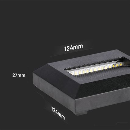 Світильник для зовнішніх сходів LED/2W/230V IP65 4000K чорний