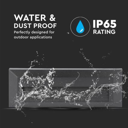 Світильник для зовнішніх сходів LED/3W/230V IP65 3000K чорний