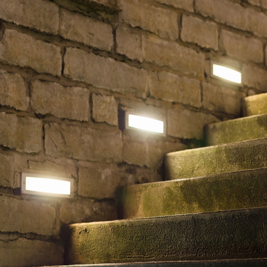 Світильник для зовнішніх сходів LED/3W/230V IP65 4000K білий