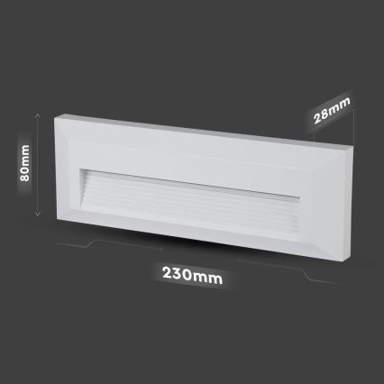 Світильник для зовнішніх сходів LED/3W/230V IP65 4000K білий