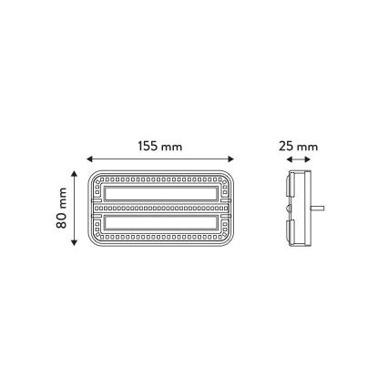 LED Комбіноване світло з динамічним миготливим сигналом LED/12-24V IP65