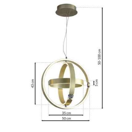 LED Кришталева підвісна люстра SIRIUS LED/80W/230V