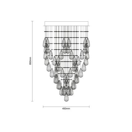 LED кришталева стельова люстра MAJURO LED/30W/230V Ø 45 см, глянцевий хром + пульт дистанційного керування