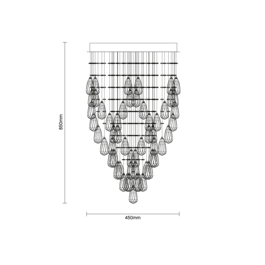LED кришталева стельова люстра MAJURO LED/30W/230V Ø 45 см, глянцевий хром + пульт дистанційного керування