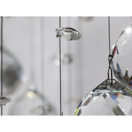 LED кришталевий стельовий світильник NAURU LED/24W/230V діам. 40 см глянсовий хром + пульт дистанційного керування