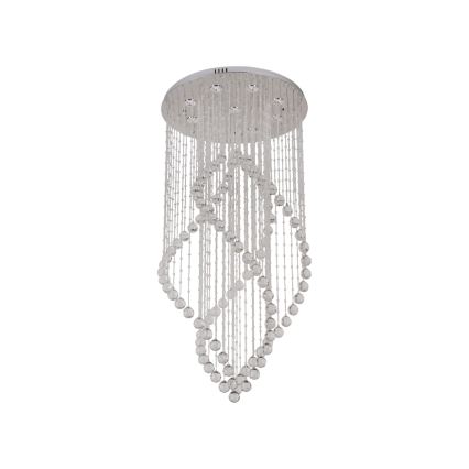 Кришталевий стельовий світильник NAURU LED/30W/230V, діаметр 60 см, блискучий хром + дистанційне керування