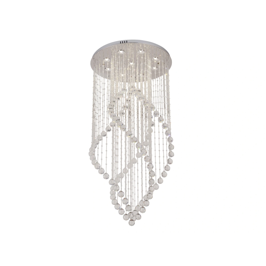 Кришталевий стельовий світильник NAURU LED/30W/230V, діаметр 60 см, блискучий хром + дистанційне керування