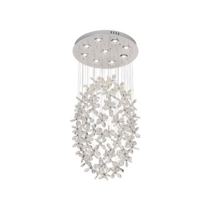 LED кришталевий стельовий світильник SAMOA LED/30W/230V діаметр 40 см полірований хром + пульт дистанційного керування