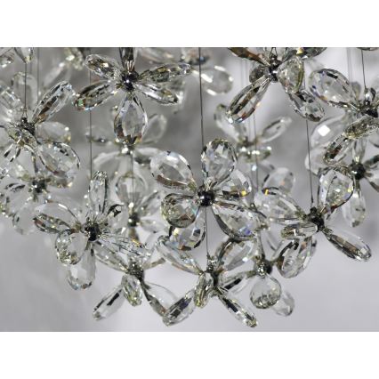 LED кришталевий стельовий світильник SAMOA LED/30W/230V діаметр 40 см полірований хром + пульт дистанційного керування