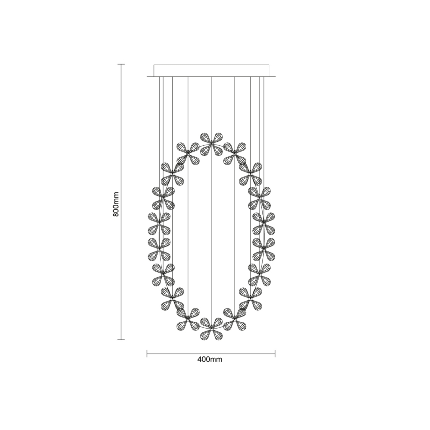 LED кришталевий стельовий світильник SAMOA LED/30W/230V діаметр 40 см полірований хром + пульт дистанційного керування