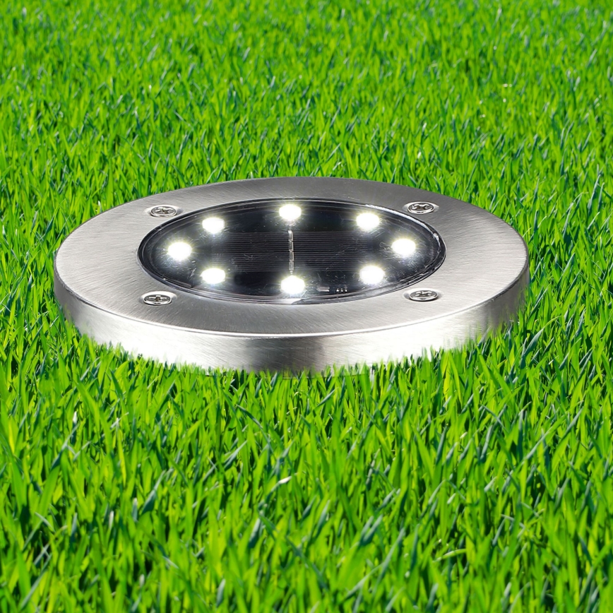 LED Ґрунтовий світильник на сонячній батареї SOLLY LED/1,2V 6500K діаметр 11,5 см 300 mAh IP44 матовий хром