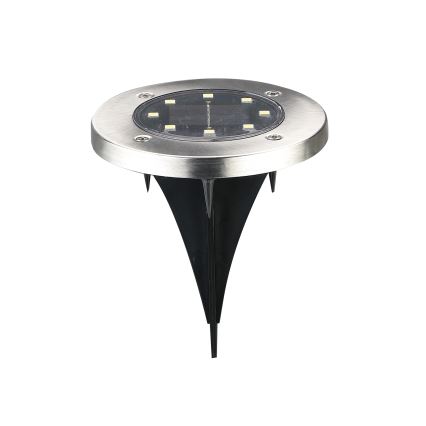 LED Ґрунтовий світильник на сонячній батареї SOLLY LED/1,2V 6500K діаметр 11,5 см 300 mAh IP44 матовий хром