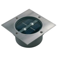 LED Ґрунтовий світильник на сонячній батареї LED/0,12W/2xAAA IP67 нержавіюча сталь квадрат