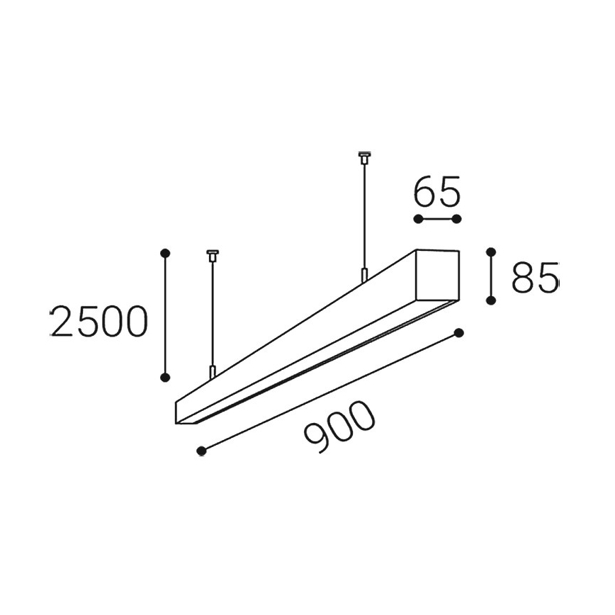 LED2 - LED-люстра на тросе LINO LED/24W/230V 3000K/3500K/4000K 90 см чёрная