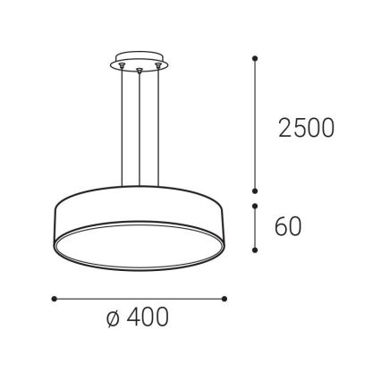 LED2 - светодиодная люстра на тросе MONO SLIM LED/30W/230V 2700/3000K/4000K, диаметр 40 см, черная