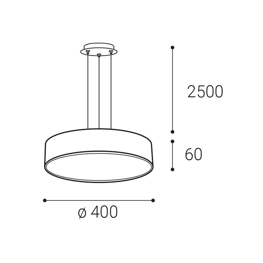 LED2 - светодиодная люстра на тросе MONO SLIM LED/30W/230V 2700/3000K/4000K, диаметр 40 см, черная