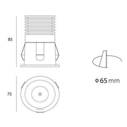 LED2 - LED Підвісний світильник для ванної кімнати RAY LED/10W/230V чорна IP44