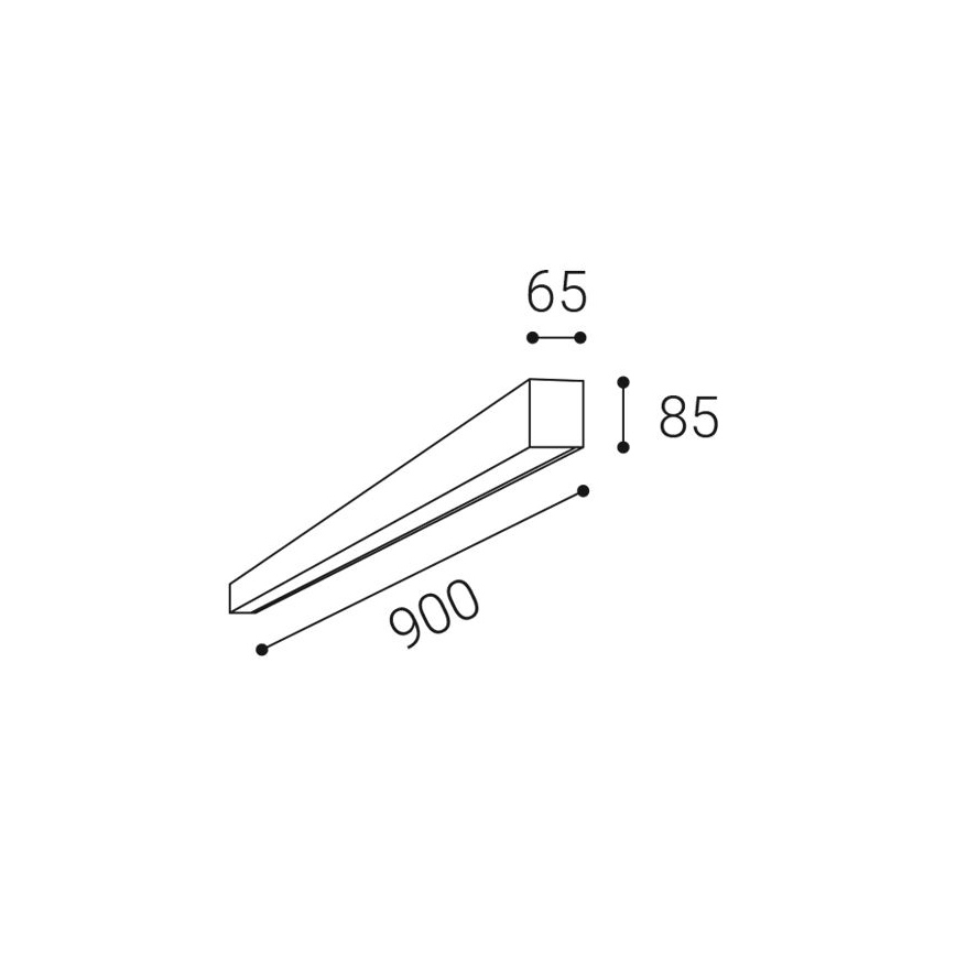 LED2 - LED потолочный светильник LINO LED/24W/230V 3000/3500/4000K 90 см чёрный