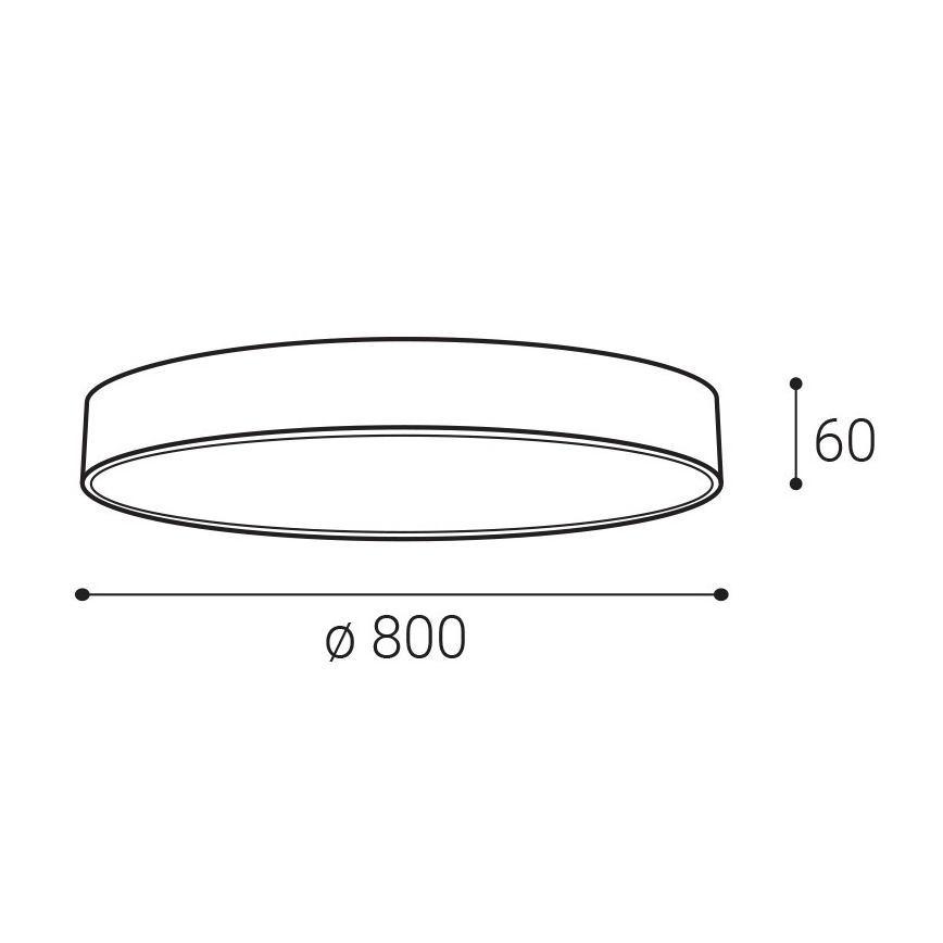 LED2 - LED потолочный светильник MONO SLIM LED/80 Вт/230 В 3000K/4000K Ø 80 см чёрный