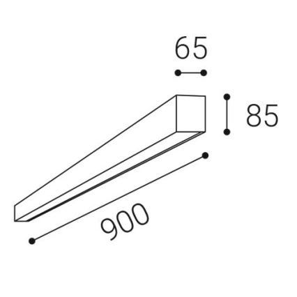 LED2 - LED стельний світильник LINO LED/24W/230V 3000/3500/4000K 90 см білий