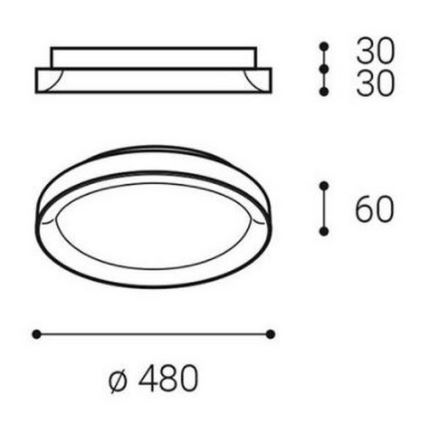 LED2 - LED Стельовий світильник BELLA SLIM LED/38W/230V 3000/4000K білий