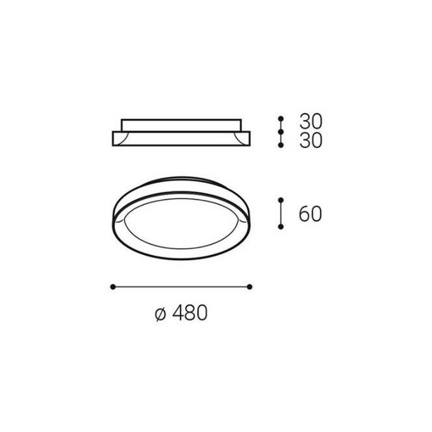 LED2 - LED Стельовий світильник BELLA SLIM LED/38W/230V 3000/4000K білий