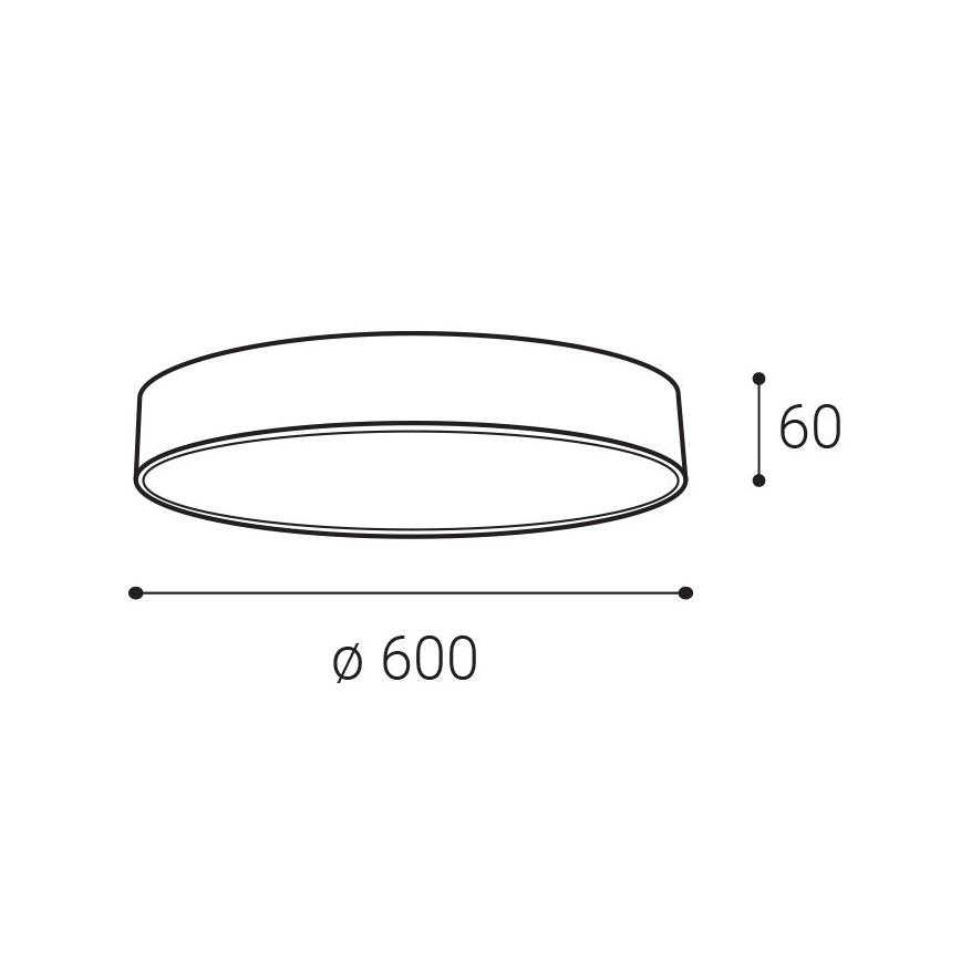 LED2 - LED-стельовий світильник MONO SLIM LED/60W/230V 3000K/4000K діаметр 60 см чорний
