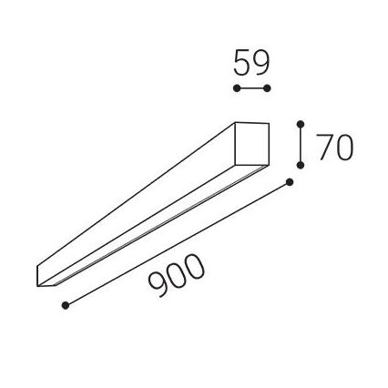 LED2 - LED стельовий світильник NOLI LED/30W/230V 3000/3500/4000K 90 см чорний