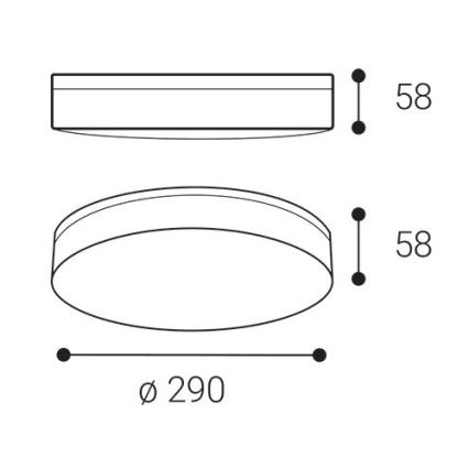 LED2 - LED потолочный светильник для ванной YPSO LED/22W/230V 3000/4000K IP54, диаметр 29 см, белый