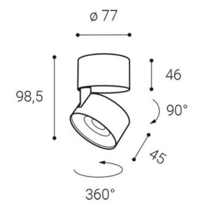 LED2 - LED Точковий світильник KLIP ON LED/11W/230V чорний