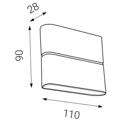 LED2 - LED Вуличний настінний світильник FLAT 2xLED/3W/230V антрацит IP54