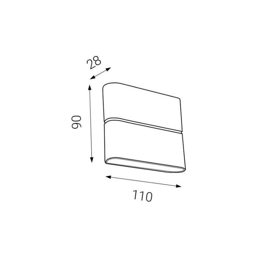 LED2 - LED Вуличний настінний світильник FLAT 2xLED/3W/230V антрацит IP54