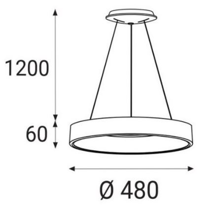 LED2 - Підвісна LED люстра BELLA LED/40W/230V 3000/4000K білий