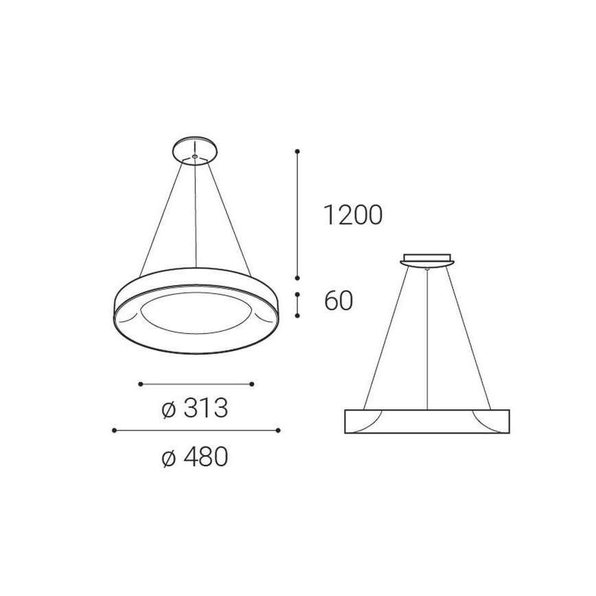 LED2 - Підвісна LED люстра BELLA LED/40W/230V 3000/4000K чорний