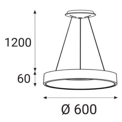 LED2 - Підвісна LED люстра BELLA LED/50W/230V 3000/4000K чорний